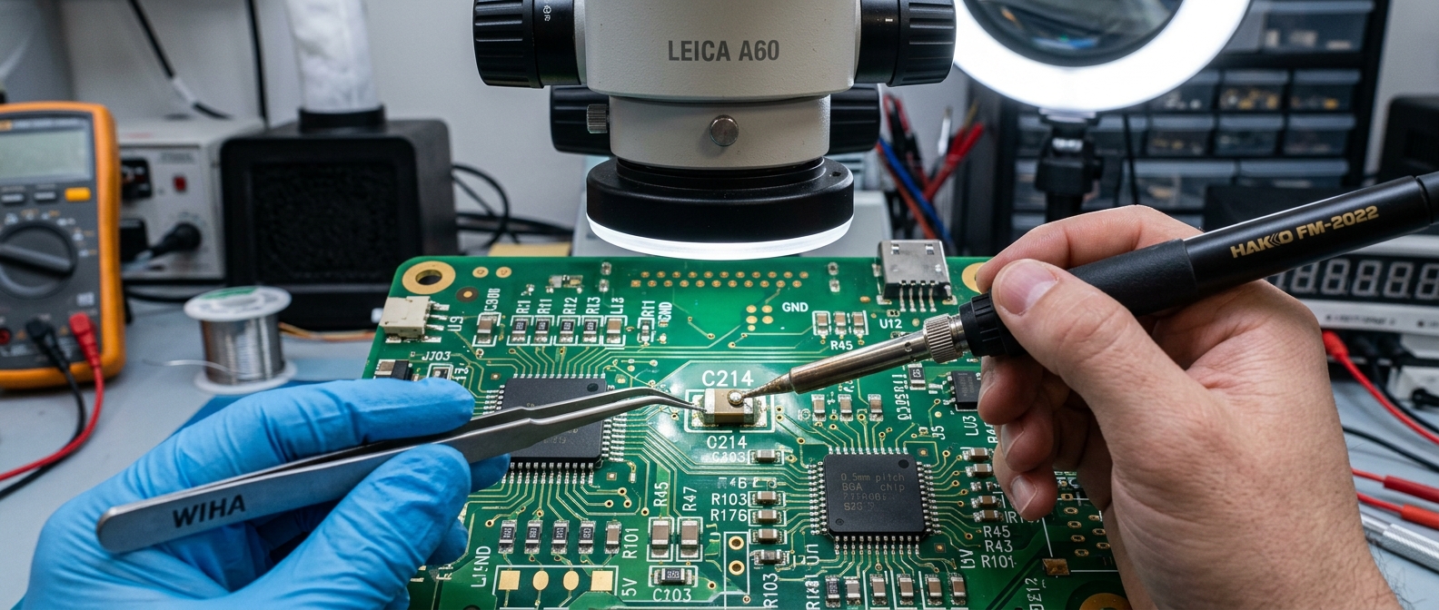 Micro Soldering and PCB Repair in Watton Norfolk Precision PCB Soldering under a Microscope